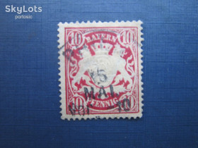 Інше Другое ^/--/^ Марка Германия Бавария 1888 стандарт герб 10 пф гаш ^_^^^ Марка Німеччина Баварія 1888 стандарт герб 10 пф гаш - фото фото фото