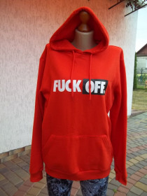 Кофти Кофты ^/--/^ Prom            (  46 р) Красный свитер кофта худи  с капюшоном  fuck off унисекс Новая Оригинал ^_^^^ Prom ( 46 р) Червоний светр кофта худі з капюшоном fuck off унісекс Нова Оригінал - фото фото фото