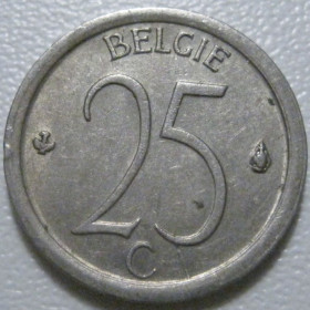 Бельгія Бельгия ^/--/^ Бельгія 25 сантимів 1968 року Belgie 42315 ^_^^^ Бельгия 25 сантимов 1968 года Belgie 42315 - фото фото фото