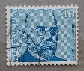 Швейцарія Швейцария ^/--/^ Швейцария 1971 г - Роберт Кох  (1843-1910) бактериолог ^_^^^ Швейцарія 1971 р - Роберт Кох (1843-1910) бактеріолог - фото фото фото