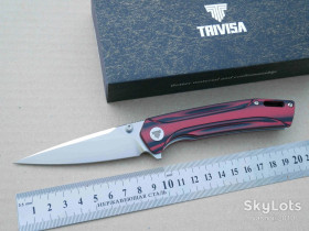 Ножі, мультітули Ножи, мультитулы ^/--/^ TRIVISA Volans-03 /--/ RB, 154 /--/ cm Satin, Red &amp; Black G /--/ 10, Designer: Steve Cheng, Flipper, Ceramic Ball Bearing, Outdoor, Tactical, EDC, Liner Lock ^_^^^ TRIVISA Volans-03 /--/ RB, TY /--/ 10-RBG-154, 154 /--/ cm Satin, Red &amp; Black G /--/ 10, Designer: Steve Cheng, Flipper, Ceramic Ball Bearing, Outdoor, Tactical, EDC, Liner Lock - фото фото фото