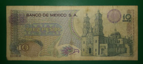Мексика Мексика ^/--/^ Mexico 10 песо 22 липня 1970 Мексика. Штамп фіолетовий! ^_^^^ Mexico 10 песо 22 июля 1970 Мексика. Штамп фиолетовый! - фото фото фото