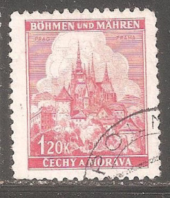 Чехословаччина Чехословакия ^/--/^ Богемия и Моравия 1941 Sc.52 гаш. ^_^^^ Богемія і Моравія 1941 Sc.52 гаш. - фото фото фото
