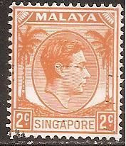 Сінгапур Сингапур ^/--/^ Бр.Сингапур 1948 Sc.2 гаш. Перф.14 ^_^^^ Бр.Сінгапур 1948 Sc.2 гаш. Перф.14 - фото фото фото