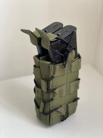Інше Другое ^/--/^ Одинарный штурмовой подсумок для магазинов АК Олива ^_^^^ Одинарний штурмовий підсумок для магазинів АК Оліва - фото фото фото