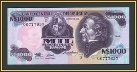 Уругвай Уругвай ^/--/^ Уругвай 1000 новых песо 1992 P-64  (64 /--/ Аb) UNC ^_^^^ Уругвай 1000 нових песо 1992 P-64 (64 /--/ Аb) UNC - фото фото фото