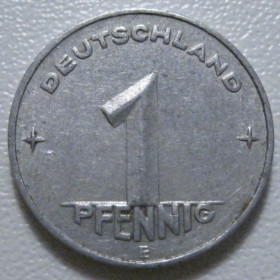 НДР, ФРН ГДР, ФРГ ^/--/^ Німеччина - НДР 1 пфеніг 1953 року E 43281 ^_^^^ Германия - ГДР 1 пфенниг 1953 года E 43281 - фото фото фото