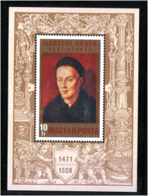 Угорщина Венгрия ^/--/^ ZM  Венгрия  1971 г  MNH - блок - Дюрер ^_^^^ ZM Угорщина 1971 р MNH - блок - Дюрер - фото фото фото