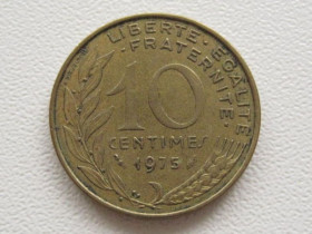 Франція Франция ^/--/^ Франция 10 сантимов 1975 года 38183 ^_^^^ Франція 10 сантимів 1975 38183 - фото фото фото