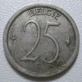 Бельгія Бельгия ^/--/^ Бельгія 25 сантимів 1966 року Belgie 42290 ^_^^^ Бельгия 25 сантимов 1966 года Belgie 42290 - фото фото фото