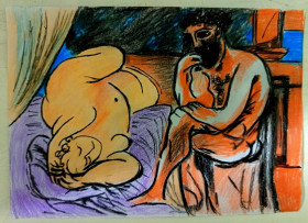 Картини, Гравюри, Живопис та Графіка Картины, Гравюры, Живопись и Графика ^/--/^ Картинка  П.Пикассо. копия. бумага цвет карандаши 20*15 см.ручная работа. ^_^^^ Картинка П.Пікассо. копія. папір колір олівці 20*15 см.ручна робота. - фото фото фото