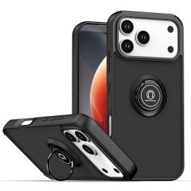 Чохли, бампера Чехлы, бампера ^/--/^ Чохол Fiji Colorframe для Honor 600 Pro матовий бампер з кільцем підставкою Black - фото фото фото