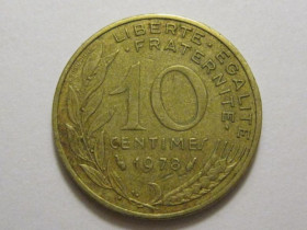 Франція Франция ^/--/^ Франция 10 сантимов 1978 года 3 /--/ П /--/ 975 ^_^^^ Франція 10 сантимів 1978 3 /--/ П /--/ 975 - фото фото фото