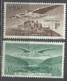 Ірландія Ирландия ^/--/^ Ирландия 1948-49 авиапочта ангел вид провинций 2 /--/ м. ^_^^^ Ірландія 1948-49 авіапошта ангел вид провінцій 2 /--/ м. - фото фото фото