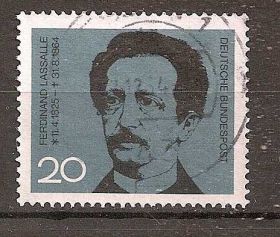 НДР, ФРН ГДР, ФРГ ^/--/^ ФРГ 1964  Mi.443 used Фердинанд Лассаль ^_^^^ ФРН 1964 Mi.443 used Фердинанд Лассаль - фото фото фото