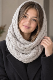 Шарфи, шалі Шарфы, шали ^/--/^ Снуд жіночий теплий сірий ^_^^^ Снуд женский теплый серый - фото фото фото