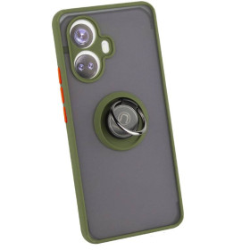 Чохли, бампера Чехлы, бампера ^/--/^ Чохол Fiji Colorframe для Realme 10 Pro Plus матовий бампер з кільцем підставкою Khaki ^_^^^ Чехол Fiji Colorframe для Realme 10 Pro Plus матовый бампер с кольцом подставкой Khaki - фото фото фото