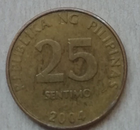 Філіппіни Филиппины ^/--/^ Филиппины 25 сентимо 2004 ^_^^^ Філіппіни 25 вересня 2004 - фото фото фото