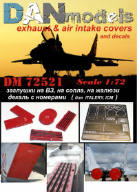 : : ^/--/^ Danmodel 72521 -МиГ-29:заглушки на ВЗ, на сопла, на жалюзи + декаль с номерами  ( ITALERY, IСМ ), 1/72 ^_^^^ Danmodel 72521 - МіГ-29: заглушки на ВЗ, на сопла, на жалюзі + декаль з номерами ( ITALERY, IСМ), 1/72 - фото фото фото