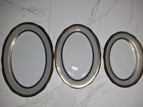 Статуетки, Скульптури, Фігурки, Фарфор Статуэтки, Скульптуры, Фигурки, Фарфор ^/--/^ Блюдо Золотая сетка 3 /--/ шт 25 30 35 см Helios ^_^^^ Золота сітка 3 /--/ шт 25 30 35 см Helios - фото фото фото