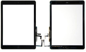 Матриці, тачскріни Матрицы, тачскрины ^/--/^ Сенсорний екран для планшета Apple iPad 5 чорний   (з кнопкою і скотчем) ^_^^^ Сенсорный экран для планшета Apple iPad 5 черный (с кнопкой и скотчем) - фото фото фото