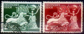 Третій Рейх (-) Третий Рейх (-) ^/--/^ 1942 - Рейх - Ювелірне мистецтво Mi.816-17 _5.0 €_ гаш ^_^^^ 1942 - Рейх - Ювелирное искусство Mi.816-17 _5.0 €_ гаш - фото фото фото