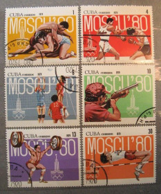Спорт Спорт ^/--/^ Куба, 1979, Олімпіада, Москва-80, серія, гаш. ^_^^^ Куба, 1979, Олимпиада, Москва-80, серия, гаш. - фото фото фото