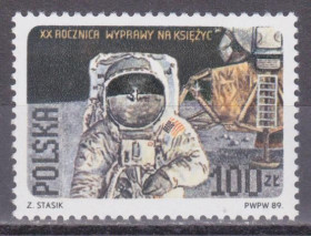 Польща Польша ^/--/^ Польша 1989 КОСМОС 20 ЛЕТ ВЫСАДКА НА ЛУНЕ КОРАБЛЬ СПУТНИК ЛУНА АСТРОНАВТ 1 /--/ м** Mi.3206 I А MNH ^_^^^ Польща 1989 КОСМОС 20 РОКІВ ВИСАДКА НА ЛУНІ КОРАБЛЬ СПУТНИК ЛУНА АСТРОНАВТ 1 /--/ М** Mi.3206 I А MNH - фото фото фото