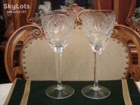 Кухонне начиння, посуд, столове срібло Кухонная утварь, посуда, столовое серебро ^/--/^ Шикарные Высокие Бокалы Фужеры Набор 2 шт Хрусталь СССР №Д /--/ 32 ^_^^^ Шикарні Високі Бокали Фужери Набір 2 шт Хрусталь СРСР NoД /--/ 32 - фото фото фото