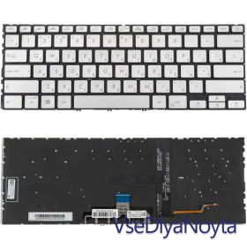 Клавіатури Клавиатуры ^/--/^ Клавиатура для ноутбука ASUS (UX /--/ 434 series) rus, ice-silver, без фрейма, подсветка клавиш (ОРИГИНАЛ) ^_^^^ Клавіатура для ноутбука ASUS (UX /--/ 434 series) rus, ice-silver, без фрейму, підсвічування клавіш (ОРИГІНАЛ) - фото фото фото