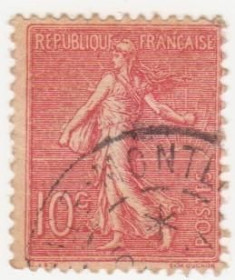 Франція Франция ^/--/^ Франция  1903  г. № 107 гашеная ^_^^^ Франція 1903 р. No 107 гашена - фото фото фото