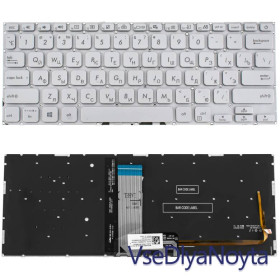 Клавіатури Клавиатуры ^/--/^ Клавиатура для ноутбука ASUS (X /--/ 409 series) rus, silver, без фрейма, подсветка клавиш ^_^^^ Клавіатура для ноутбука ASUS (X /--/ 409 series) rus, silver, без фрейму, підсвічування клавіш - фото фото фото