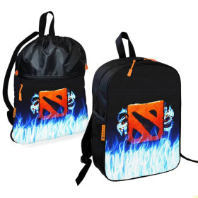 Рюкзаки, сумки Рюкзаки, сумки ^/--/^ Школьный рюкзак детский Dota 2 + Сумка для обуви спортивной формы рюкзак-мешок  для мальчика (01691) ^_^^^ Шкільний рюкзак дитячий Dota 2 + Сумка для взуття спортивної форми рюкзак-мішок для хлопчика (1700) - фото фото фото