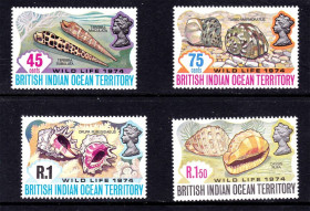 Фауна Фауна ^/--/^ NM Фауна БИОТ / BIOT 1974 г MNH - ракушки ^_^^^ NM Фауна БІОТ / BIOT 1974 MNH - черепашки - фото фото фото