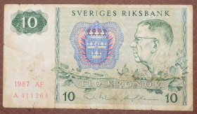 Скандинавія Скандинавия ^/--/^ Швеция Швеція 10 крон 1987 ^_^^^ Швеция 10 крон 1987 - фото фото фото