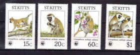 Фауна Фауна ^/--/^ Фауна . Ст. Киттс 1984 г MNH - обезьяны - WWF ^_^^^ Фауна . Ст. Кіттс 1984 MNH - мавпи - WWF - фото фото фото
