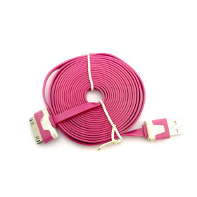Кабелі Кабели ^/--/^ Дата кабель FLAT iPhone 4 2 /--/ m Pink   (тех. упаковка) ^_^^^ Дата кабель FLAT iPhone 4 2 /--/ m Pink (тих. упаковка) - фото фото фото