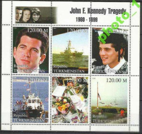 Туркменія Туркмения ^/--/^ Туркменистан 1999 Дж. Ф Кеннеди корабли 6 /--/ м.Клб ^_^^^ Туркменістан 1999 Дж. Ф Кеннеді кораблі 6 /--/ м.Клб - фото фото фото