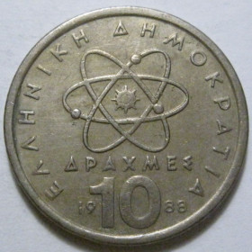 Греція Греция ^/--/^ Греція 10 драхм 1988 року 41480 ^_^^^ Греция 10 драхм 1988 года 41480 - фото фото фото