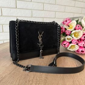 Сумки Сумки ^/--/^ Замшева жіноча невелика сумка, клатч через плече YSL, сумка натуральний замш чорна ^_^^^ Замшевая женская небольшая сумка, клатч через плечо YSL, сумка натуральный замш черная - фото фото фото