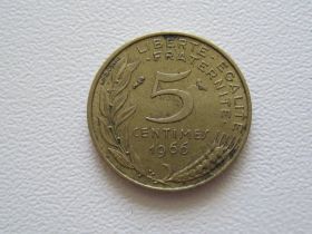 Франція Франция ^/--/^ Франция 5 сантимов 1966 года 9464 ^_^^^ Франція 5 сантимів 1966 9464 - фото фото фото