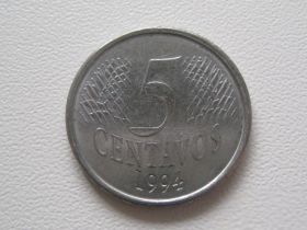 Бразилія Бразилия ^/--/^ Бразилия 5 сентаво 1994 года П /--/ 2-189 ^_^^^ Бразилія 5 сентаво 1994 року П /--/ 2-189 - фото фото фото
