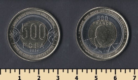 Інші країни Другие страны ^/--/^ Центрально-Африканские штаты 500 франков 2024 ^_^^^ Центральноафриканські штати 500 франків 2024 - фото фото фото