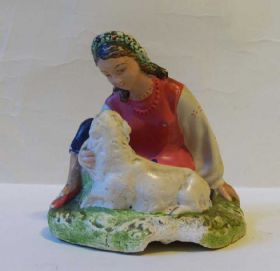 Статуетки, Скульптури, Фігурки, Фарфор Статуэтки, Скульптуры, Фигурки, Фарфор ^/--/^ Старая гипсовая фигура *Девочка с ягнёнком*. ^_^^^ Стара гіпсова фігура * Дівчинка з ягнятком *. - фото фото фото