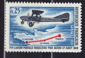 Транспорт Транспорт ^/--/^ Авиация.  Франция 1968 г MNH - перелет ^_^^^ Авіація. 1968 — Франція — переліт - фото фото фото