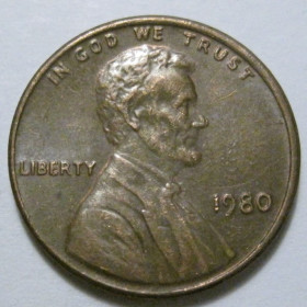 Обігові Обиходные ^/--/^ США 1 цент 1980 року 41255 ^_^^^ США 1 цент 1980 года 41255 - фото фото фото