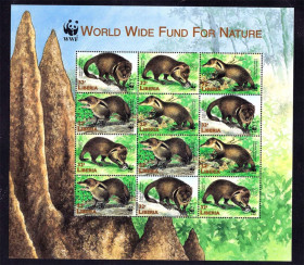 Фауна Фауна ^/--/^ Фауна . Либерия 1998 г  MNH - к/б - WWF ^_^^^ Корея 2004 р MNH - скам'янілості - динозаври - буклет - 2 /--/ а скана - фото фото фото