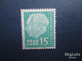 Інше Другое ^/--/^ Марка Германия ФРГ Саар 1957 Президент Теодор Хойсс 15 фр гаш ^_^^^ Марка Німеччина ФРН Саар 1957 Президент Теодор Хойсс 15 фр гаш - фото фото фото