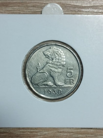 Бельгія Бельгия ^/--/^ Бельгія 5 франків 1938 ^_^^^ Бельгия 5 франков 1938 - фото фото фото