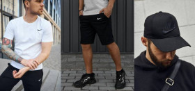 Шорти Шорты ^/--/^ Комплект Nike футболка белая + шорты + кепка Nike черная / черное лого и надпись ^_^^^ Nike футболка біла + шорти + кепка Nike чорна / чорне лого і напис - фото фото фото